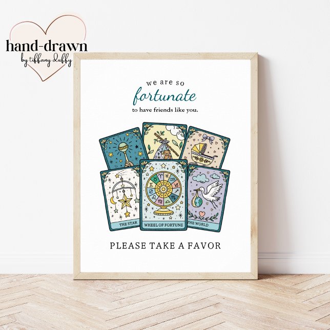 Tarot Baby Shower Party Favor Frameable Table Sign Poster (Von Creator hochgeladen)