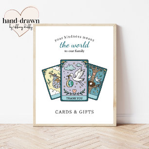 Tarot-Baby-Shower-Rahmen-Geschenk-Tisch-Schild Poster