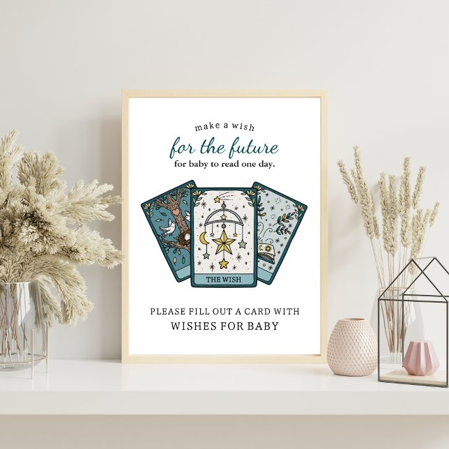 Tarot Baby Shower Wishes for Baby Activity Sign Poster (Von Creator hochgeladen)
