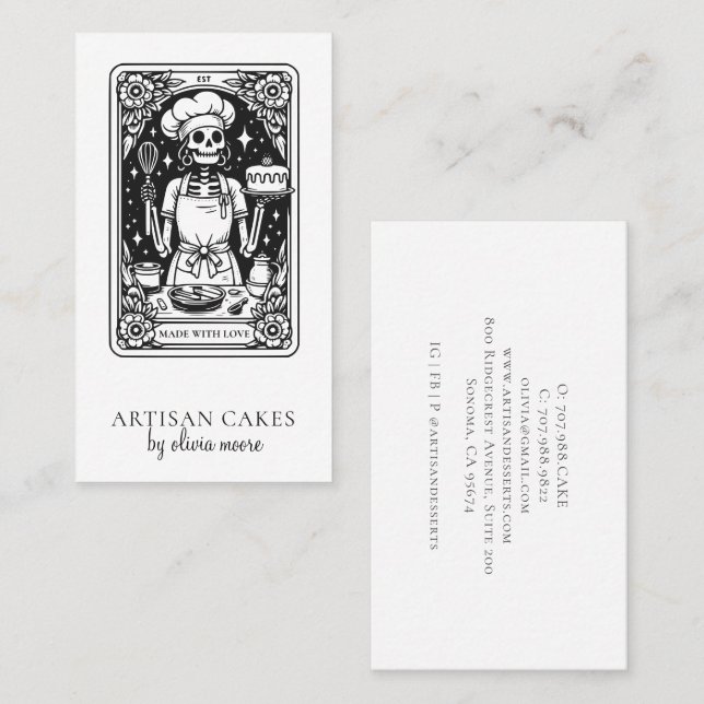 Tarot Bäcker Konditor Visitenkarte (Vorne/Hinten)