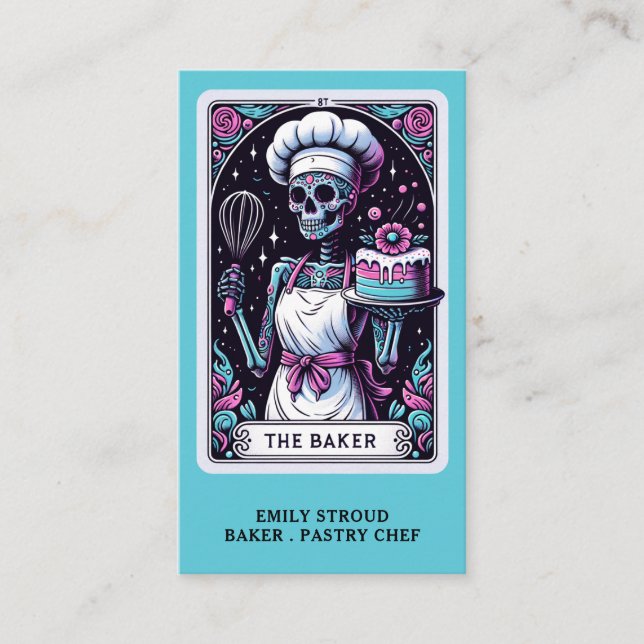 Tarot Baker Konditorei Koch Dessert Caterer Visitenkarte (Vorderseite)