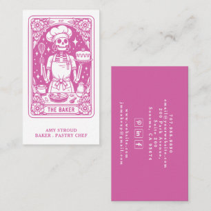 Tarot Baker Pastry Köche Hot Pink Business Card Visitenkarte