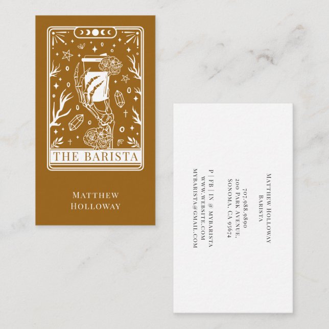 Tarot  Barista Business Card Visitenkarte (Vorne/Hinten)