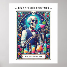 Tarot Barkeeper Bar Dead Serious Cocktails Poster