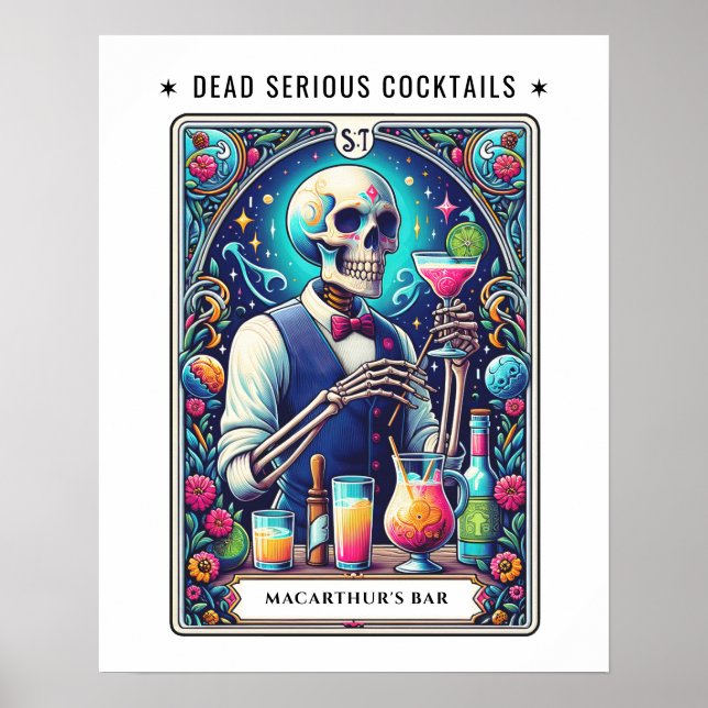 Tarot Barkeeper Dead Serious Cocktails  Poster (Vorne)