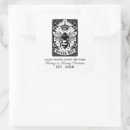 Tarot Bee Theme Honey Bee Apiary Farm Beekeeper Quadratischer Aufkleber