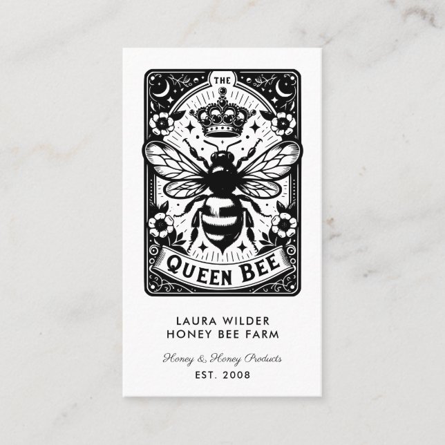 Tarot Bee Theme Honey Bee Apiary Farm Beekeeper Visitenkarte (Vorderseite)