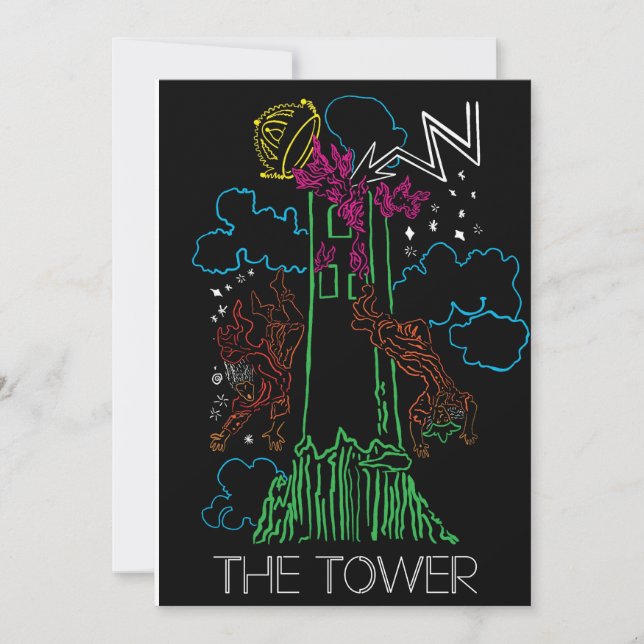 Tarot Blank Card - Der Turm Feiertagskarte (Vorderseite)