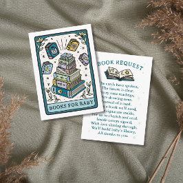 Tarot-Bücher für Babydusche Begleitkarte