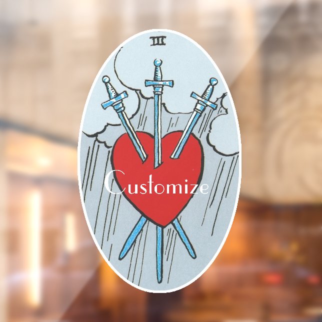 Tarot Card 3 Schwerter Thunder_Cove  Fensteraufkleber (Blatt 2)