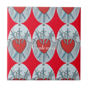 Tarot Card 3 Schwerter Thunder_Cove Fliese