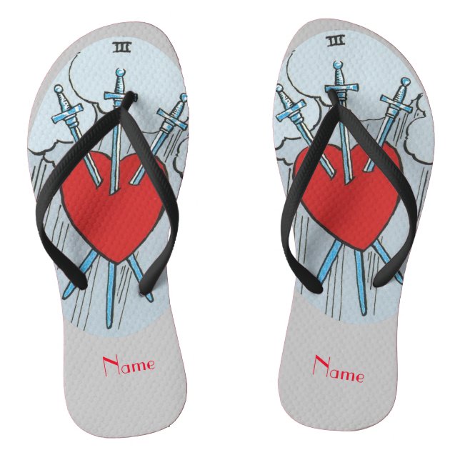 Tarot Card 3 Schwerter Thunder_Cove Flip Flops (Fußbett)