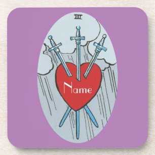 Tarot Card 3 Schwerter Thunder_Cove Getränkeuntersetzer