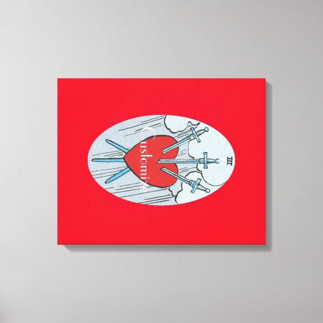 Tarot Card 3 Schwerter Thunder_Cove Leinwanddruck (Vorderseite)