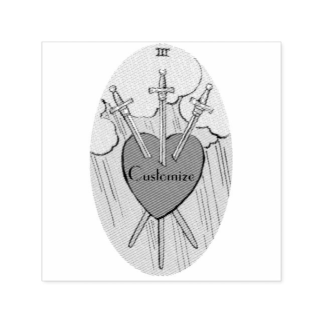 Tarot Card 3 Schwerter Thunder_Cove Permastempel (Design)
