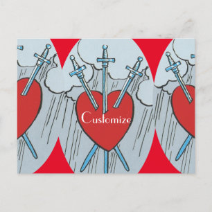 Tarot Card 3 Schwerter Thunder_Cove Postkarte