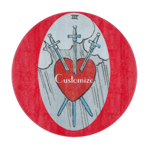 Tarot Card 3 Schwerter Thunder_Cove  Schneidebrett