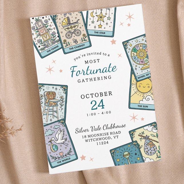 Tarot Card Baby Girl Baby Shower Invitations Einladung (Von Creator hochgeladen)