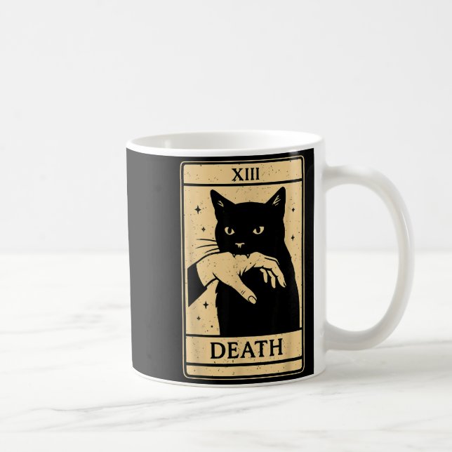 Tarot Card Black Cat Occult Witchy Black Cat Tarot Kaffeetasse (Rechts)