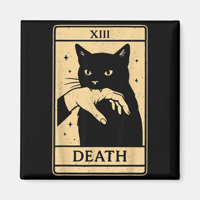 Tarot Card Black Cat Occult Witchy Black Cat Tarot Magnet (Vorne)