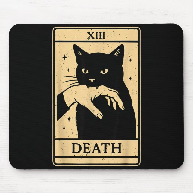 Tarot Card Black Cat Occult Witchy Black Cat Tarot Mousepad (Vorne)