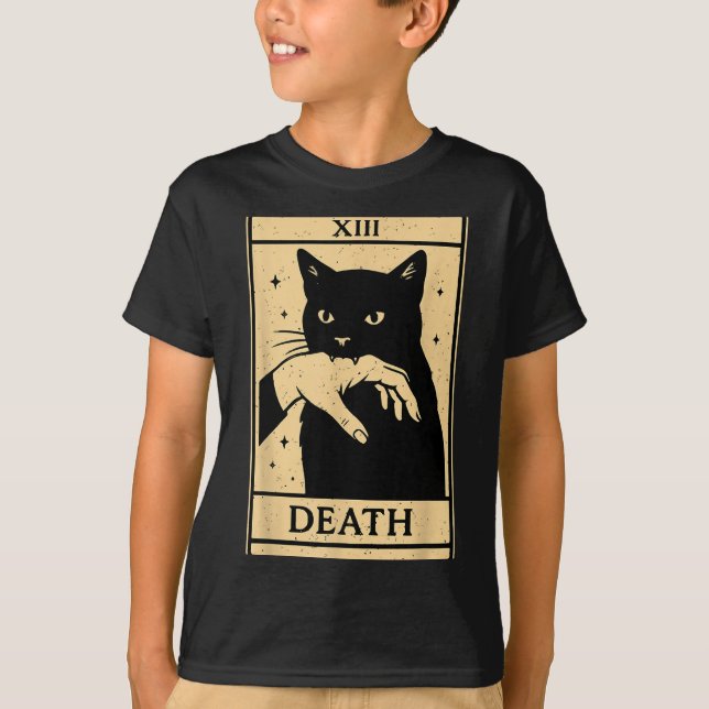 Tarot Card Black Cat Occult Witchy Black Cat Tarot T-Shirt (Vorderseite)