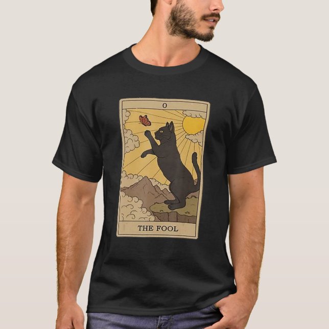 Tarot Card Cat  The Fool T-Shirt (Vorderseite)