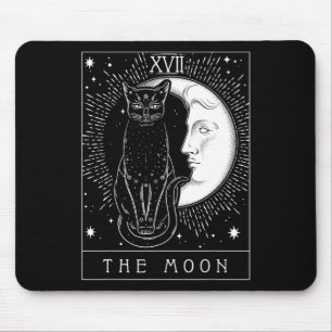 Tarot Card Crescent Moon und Cat Graphic Mousepad