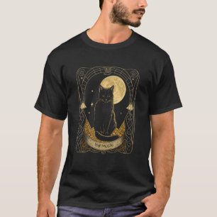Tarot Card Crescent Moon und Cat Graphic T-Shirt