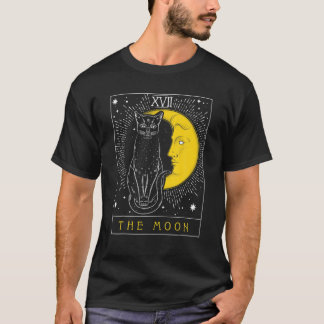 Tarot Card Crescent Moon und Cat Graphic T-Shirt