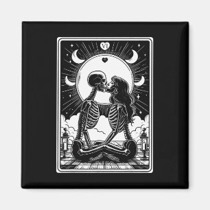 Tarot Card Das Liebesskelett erhält Halloween Magnet
