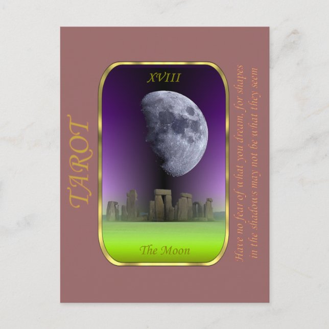 Tarot Card - Der Mond Postkarte (Vorderseite)