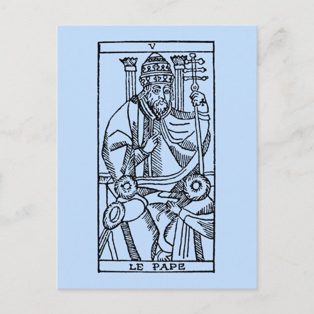 Tarot Card: Der Papst Postkarte (Vorderseite)