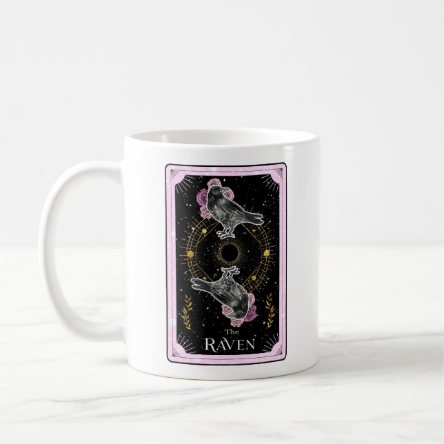 Tarot Card Der Raven Celestis Moon Pink Black Kaffeetasse (Links)