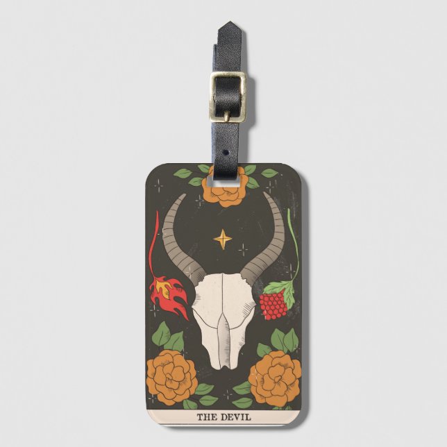 Tarot Card Devil Weissagung Moderne Major Arcana Gepäckanhänger (Vorderseite Vertikal)