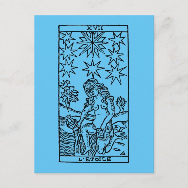 Tarot Card: Die Sterne Postkarte (Vorderseite)