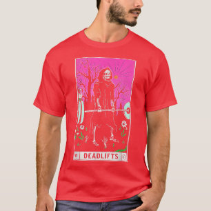 Tarot Card Funny Gym Deadlifts Workout Occult Lese T-Shirt