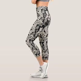 Tarot Card Gothic Witchcraft Goth Fortune Teller Capri Leggings