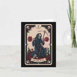 Tarot Card Grim Sensenmann Deadlifts Workout Gym O Karte