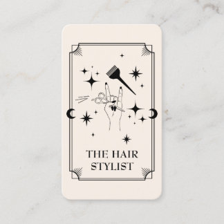 Tarot Card Hair Stylist Celestial Business Card Visitenkarte