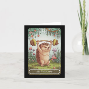 Tarot Card Igel Strongman Lifting Workout Gym Karte