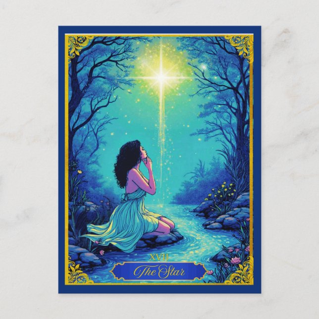 Tarot Card Illustration, Der Star Postkarte (Vorderseite)