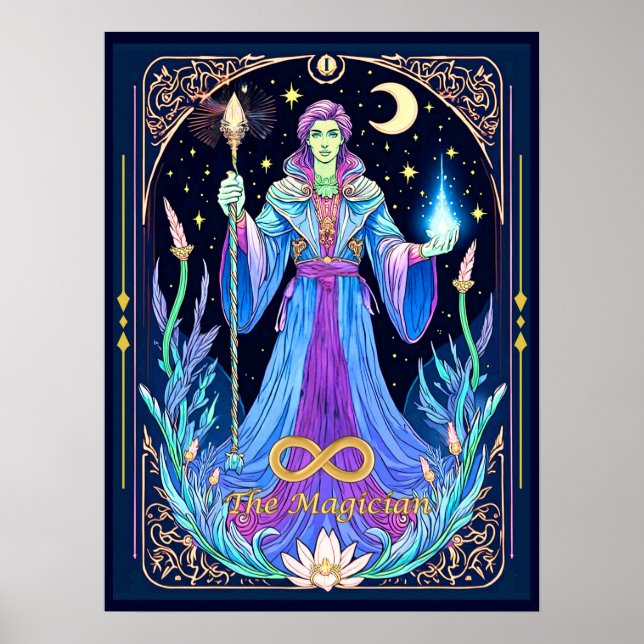 Tarot Card Illustration, Der Zauberer Poster (Vorne)