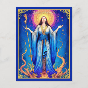 Tarot Card Illustration, Queen of Wands Postkarte