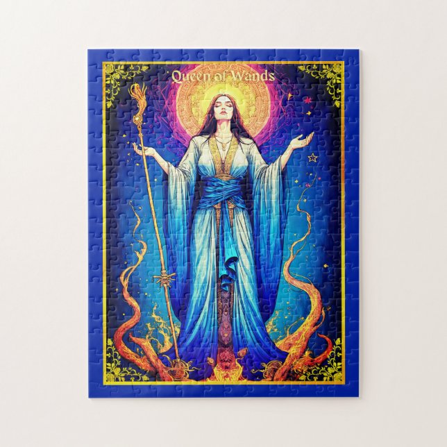 Tarot Card Illustration, Queen of Wands Puzzle (Vertikal)