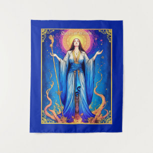 Tarot Card Illustration, Queen of Wands Wandteppich