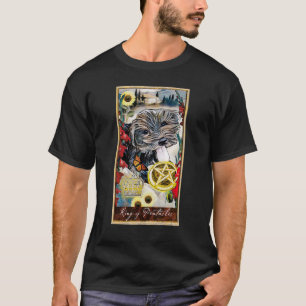 Tarot Card King of Pentagramme und Hund kosmische T-Shirt