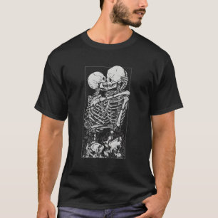 Tarot Card Küssen Skelett Liebe Skull Knochen Horr T-Shirt