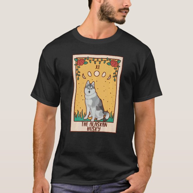 Tarot Card Occult Magic Occultism Dog Alaskan Hus T-Shirt (Vorderseite)