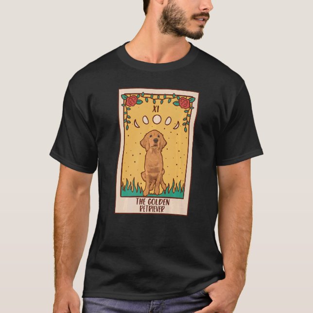 Tarot Card Okkultistischer Okkultismus Hund Golden T-Shirt (Vorderseite)